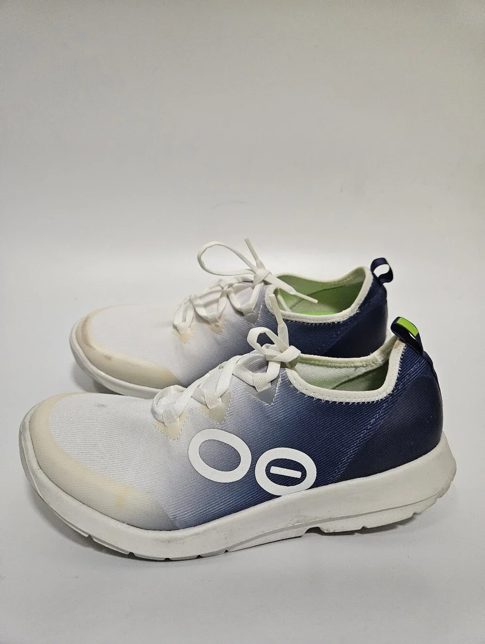 Oofos Oomg Sport LS Low White/Blue Mutare Recovery Shoes Sz 9